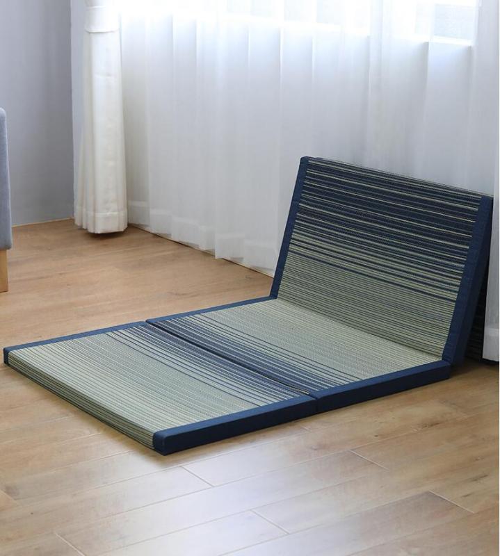 Foldable Tatami Mat Japanese Futon Mattress Traditional Japan Bed Rush Grass Folds Easily for Meditation Space Yoga Zen Room