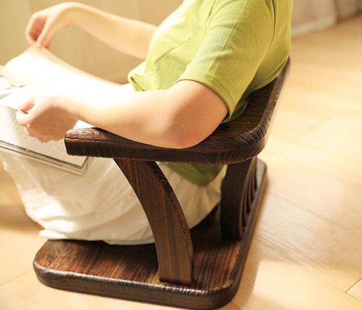 Japanese Style Solid Wood Floor Chair Armchair Tatami Meditation Zaisu Legless Chair Seating For Gaming,Reading,Watching TV