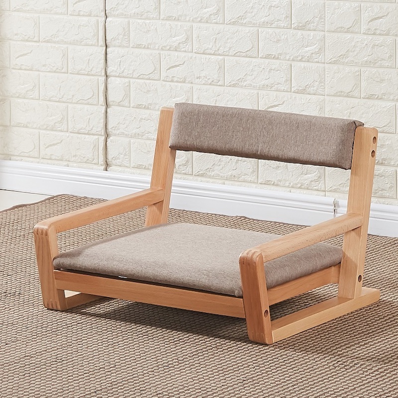 Wood Tatami Zaisu Legless Chair Floor Seating Great for Meditation Games Reading Watching TV Living Room Furniture Accent Chair