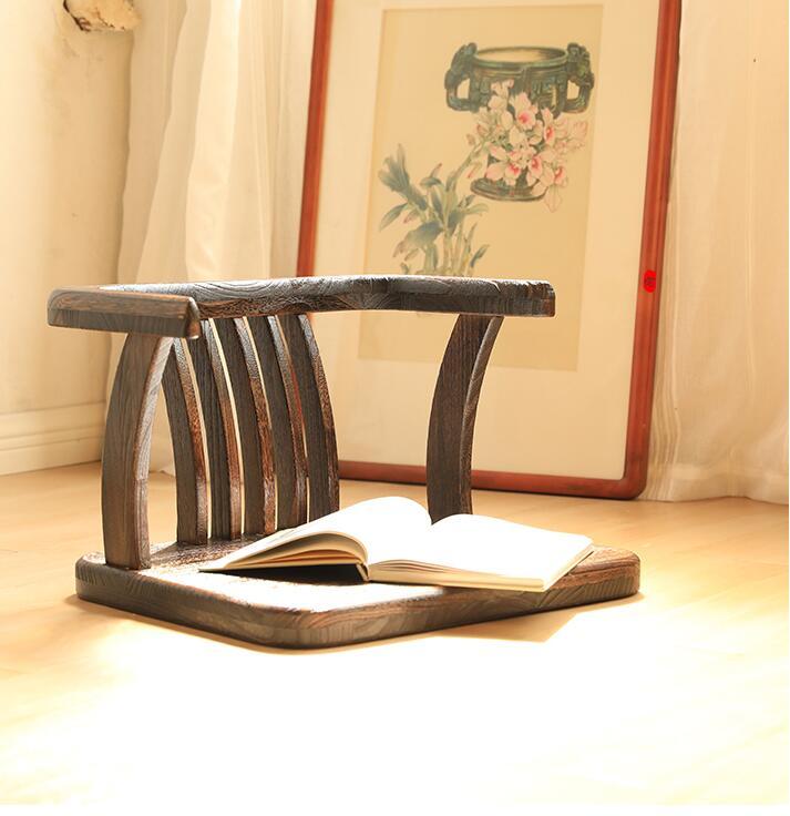 Japanese Style Solid Wood Floor Chair Armchair Tatami Meditation Zaisu Legless Chair Seating For Gaming,Reading,Watching TV