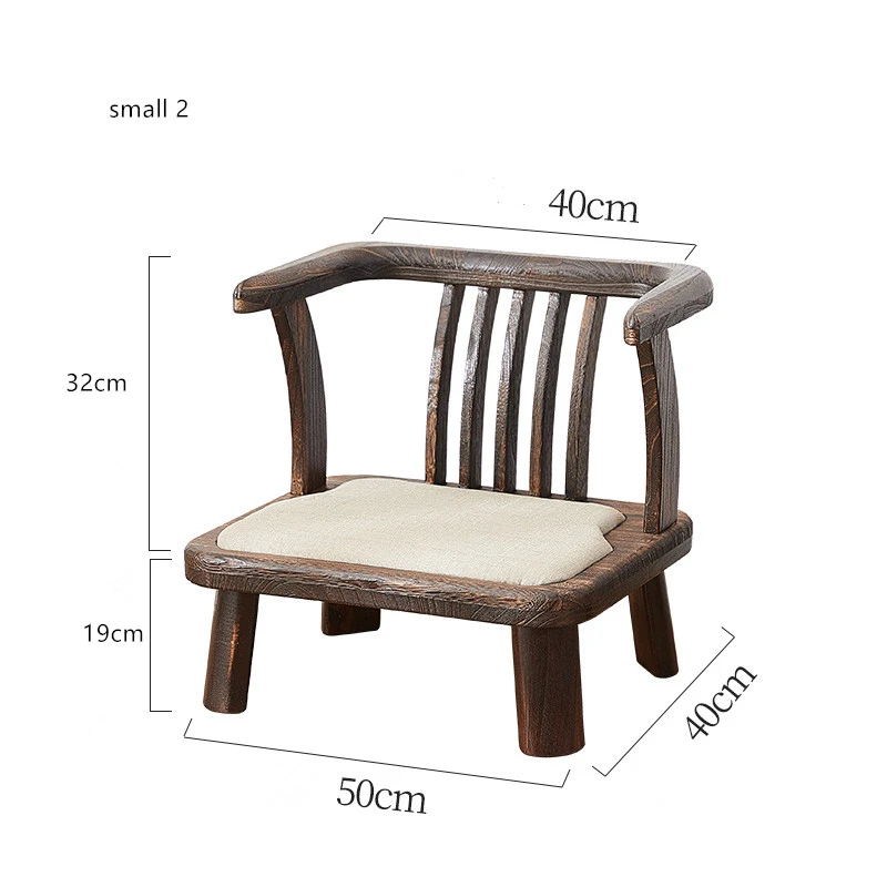 Japan Low Seat Japanese Tatami Meditation Zaisu Chair with Backrest for Living Room Bed Couch Reading Balcony Accent Furniture