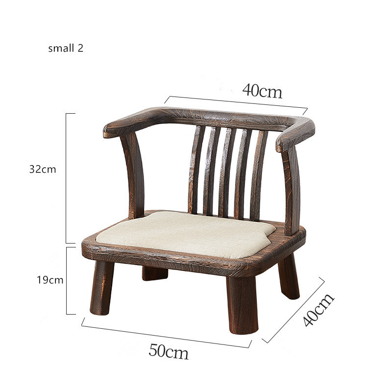 Japan Low Seat Japanese Tatami Meditation Zaisu Chair with Backrest for Living Room Bed Couch Reading Balcony Accent Furniture