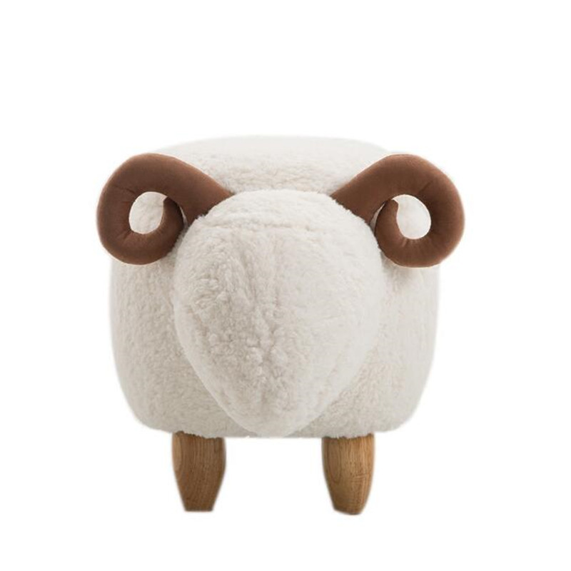 Sheep Storage Stool Animal Ottoman Footrest Stool/Padded Seat with Vivid Adorable Animal-Like Features Storage Ottoman Bench
