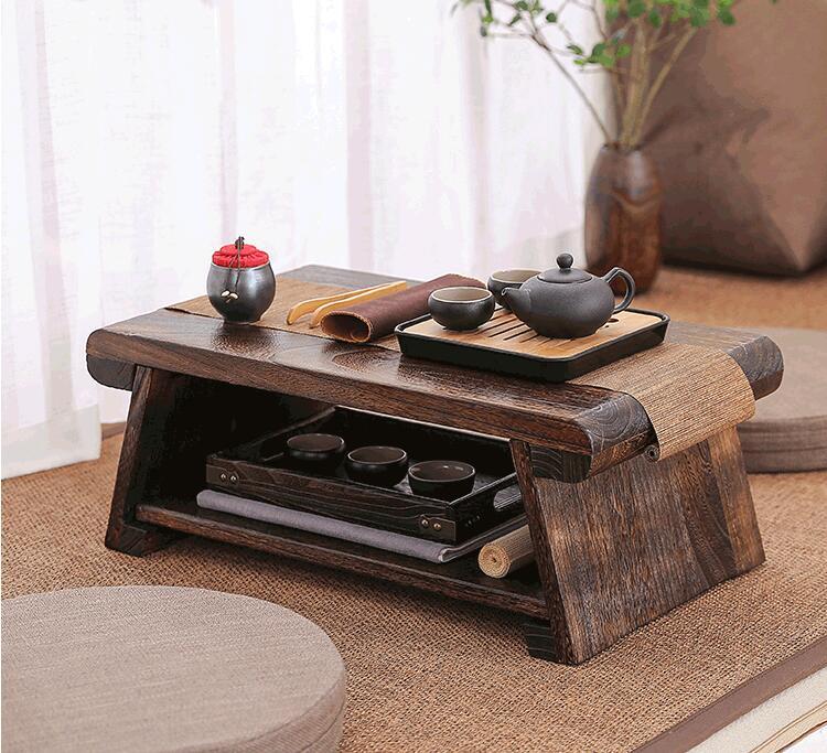 Multi Folding Wooden Japanese Tea Table For Living Room Furniture Low Modern Minimalist Compact Tatami Coffee Folding Table Wood