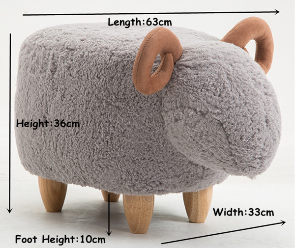 Sheep Storage Stool Animal Ottoman Footrest Stool/Padded Seat with Vivid Adorable Animal-Like Features Storage Ottoman Bench