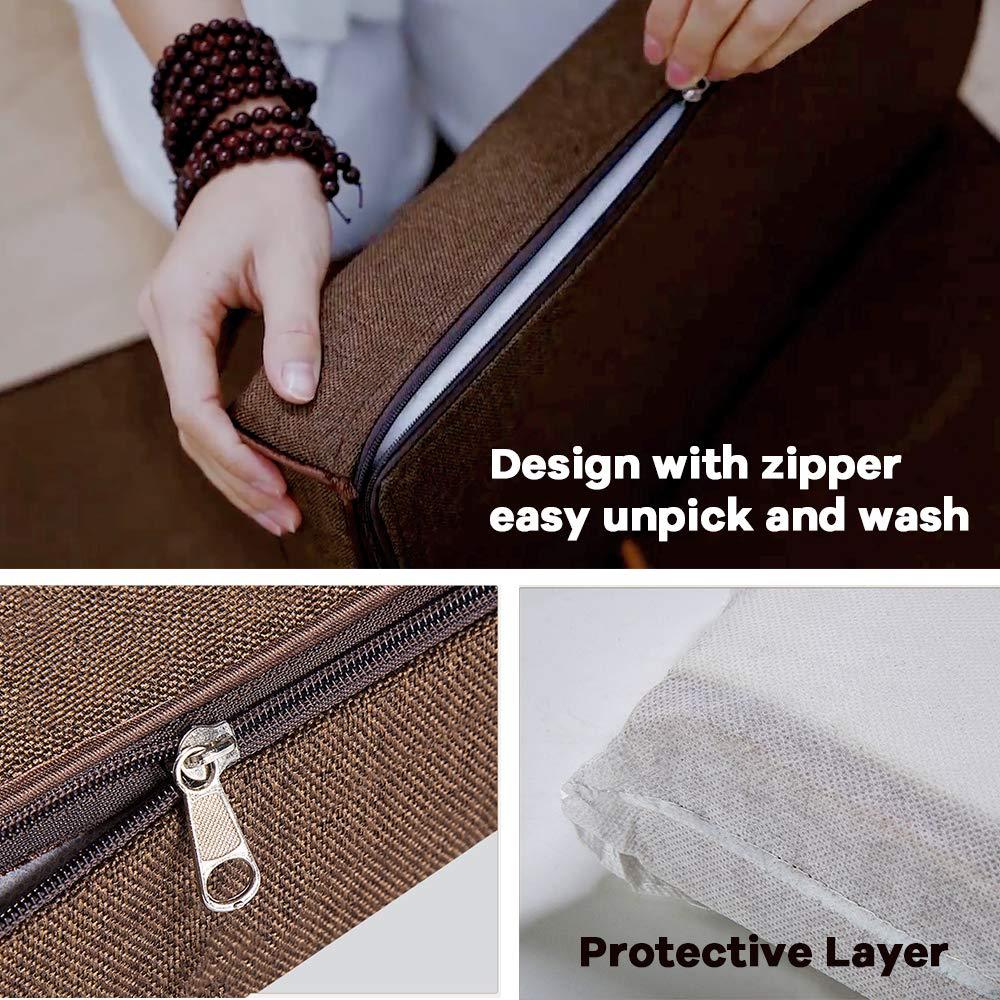 Zafu and Zabuton Meditation Cushion Set - Yoga, Meditation Seat Cushion - Coconut Fibre Linen Seat Coconut Fibre Core