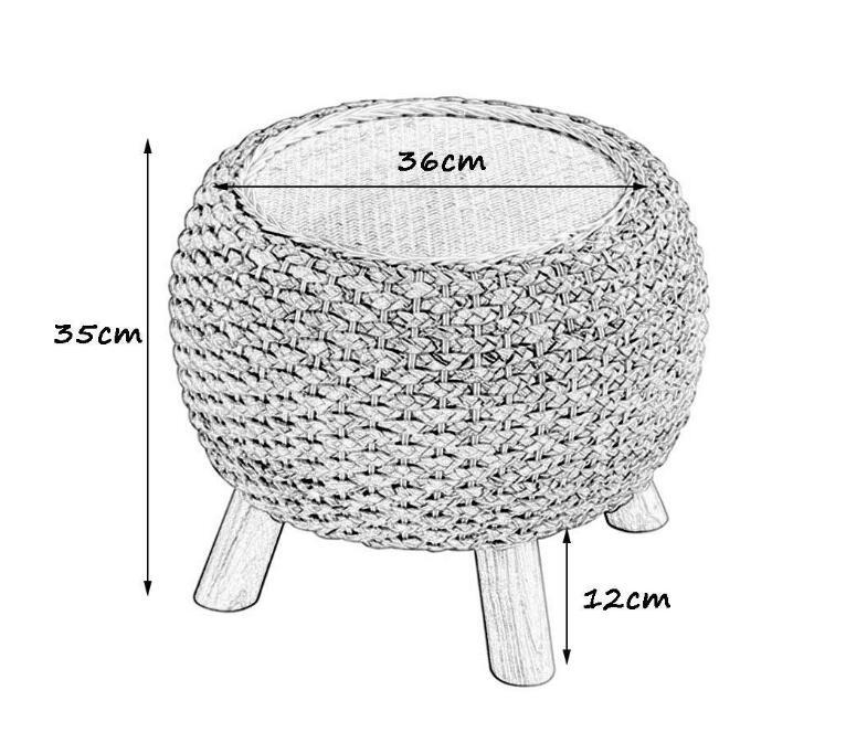 Round Foot Stool Change Shoe Ottoman Wooden Legs Padded Footrest Rattan Dressing Makeup Stool Hallway Living Room Wicker Pouf