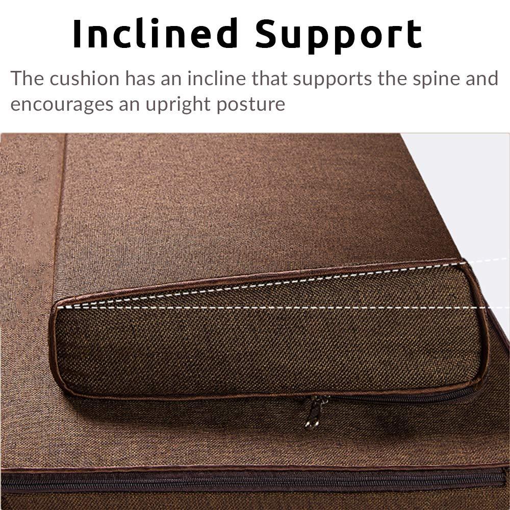 Zafu and Zabuton Meditation Cushion Set - Yoga, Meditation Seat Cushion - Coconut Fibre Linen Seat Coconut Fibre Core