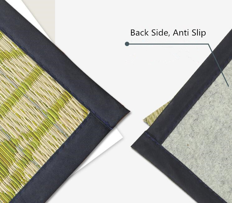 Foldable Floor Large Rug Carpet Rectangle 176x230cm Grass Rush Tatami Mat Summer Living Room Mattress Portable Oriental Carpet