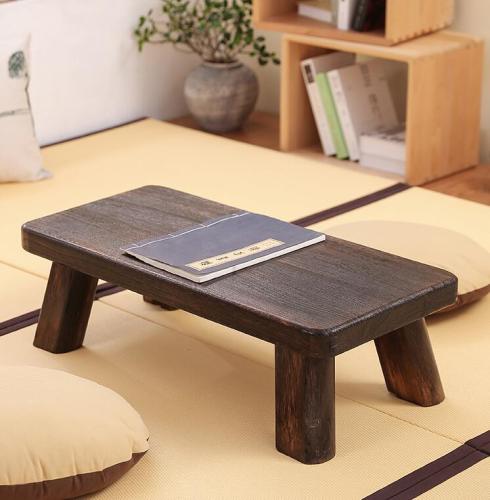 Small Japanese Tea Table Traditional Rectangle Paulownia Wood Asian Antique Furniture Living Room Low Floor Table For Dining