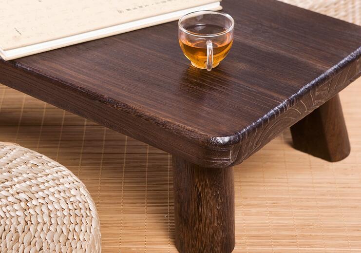Small Japanese Tea Table Traditional Rectangle Paulownia Wood Asian Antique Furniture Living Room Low Floor Table For Dining