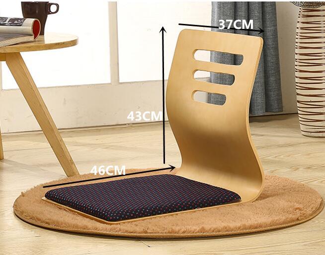(4pcs/lot)Modern Japanese Zaisu Chair Wooden Oriental Furniture Living Room Tatami Floor Legless Wood Chair For Restaurant Cafe