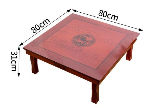 Square 80X80cm Korean Floor Table Folding Legs Luxury Antique Home Furniture Table for Dining Traditional Korean Low Table