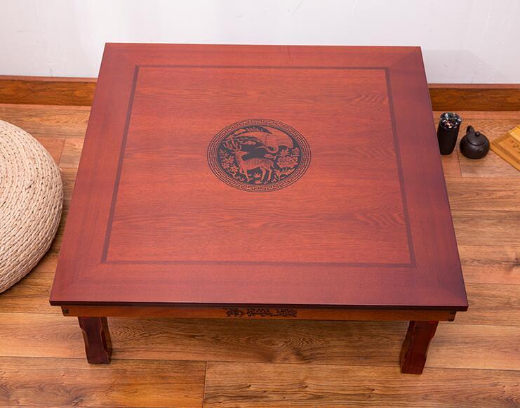 Square 80X80cm Korean Floor Table Folding Legs Luxury Antique Home Furniture Table for Dining Traditional Korean Low Table