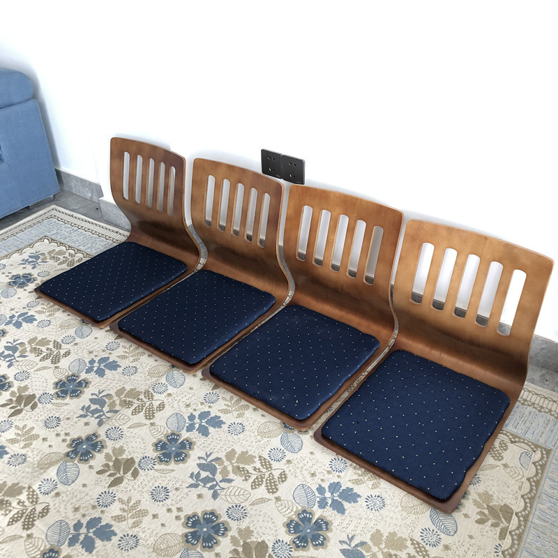 (4pcs/lot) Legless Chair Asia Style Japan Living Room Floor Seating Furniture Coffee Finish Tatami Zaisu Japanese Legless Chair