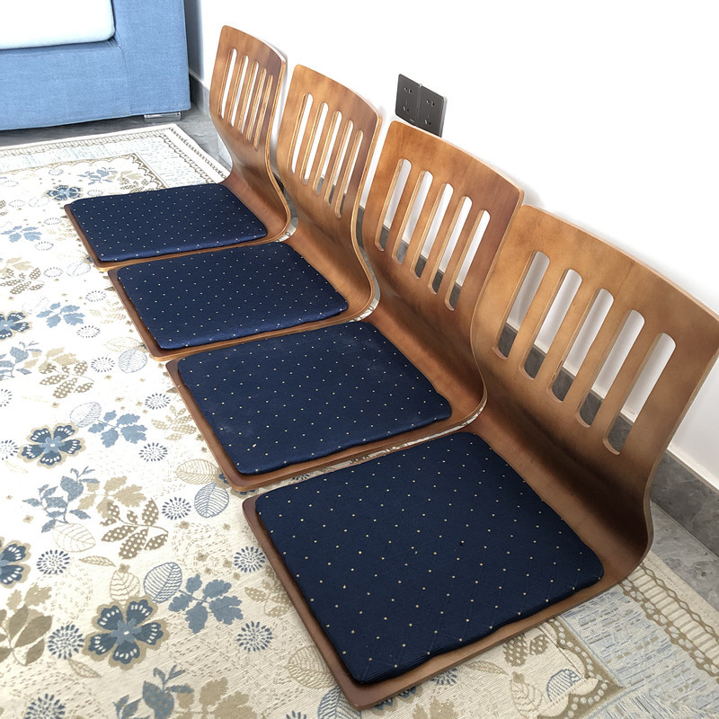 (4pcs/lot) Legless Chair Asia Style Japan Living Room Floor Seating Furniture Coffee Finish Tatami Zaisu Japanese Legless Chair
