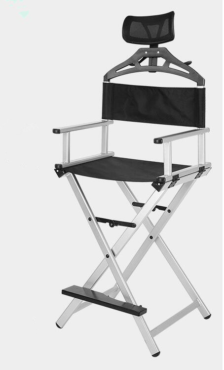 Modern Portable Aluminum Executive Chair with Headrest - Portable Makeup Artist/Manager Folding Chair for Better Rest