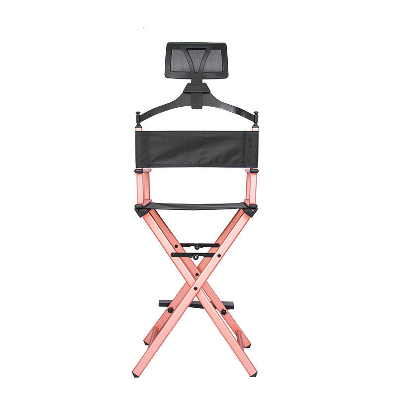 Modern Portable Aluminum Executive Chair with Headrest - Portable Makeup Artist/Manager Folding Chair for Better Rest