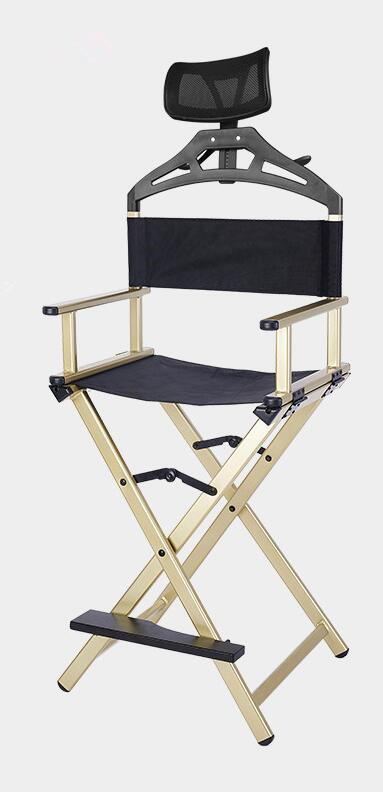 Modern Portable Aluminum Executive Chair with Headrest - Portable Makeup Artist/Manager Folding Chair for Better Rest