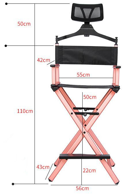 Modern Portable Aluminum Executive Chair with Headrest - Portable Makeup Artist/Manager Folding Chair for Better Rest