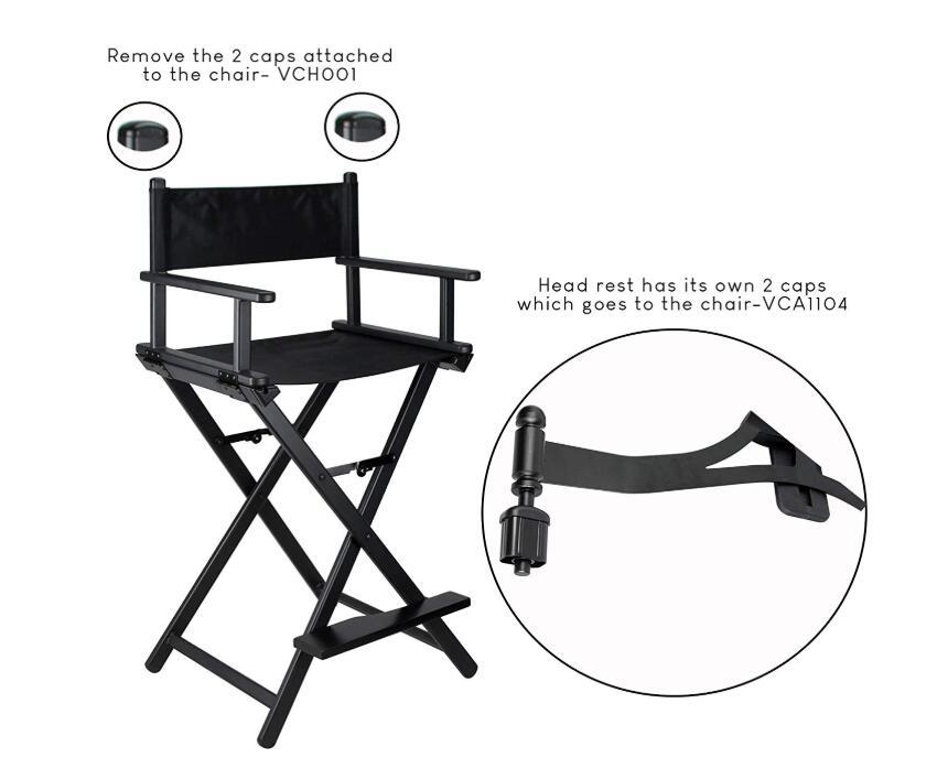 Modern Portable Aluminum Executive Chair with Headrest - Portable Makeup Artist/Manager Folding Chair for Better Rest