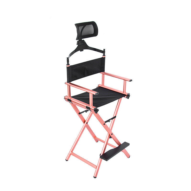 Modern Portable Aluminum Executive Chair with Headrest - Portable Makeup Artist/Manager Folding Chair for Better Rest