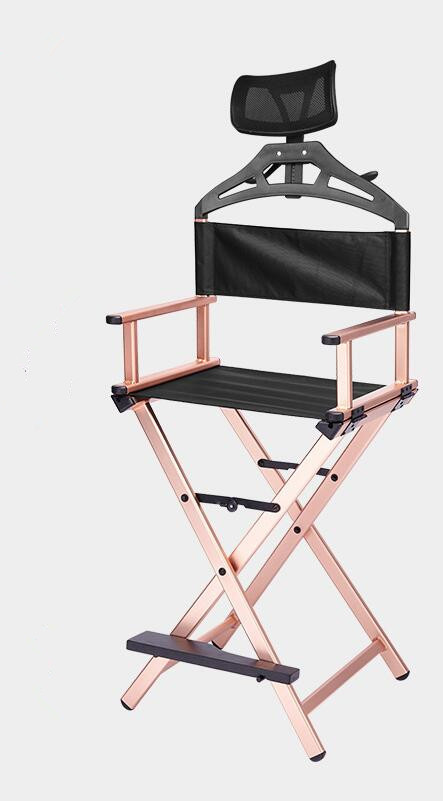 Modern Portable Aluminum Executive Chair with Headrest - Portable Makeup Artist/Manager Folding Chair for Better Rest