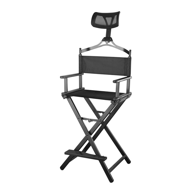 Modern Portable Aluminum Executive Chair with Headrest - Portable Makeup Artist/Manager Folding Chair for Better Rest