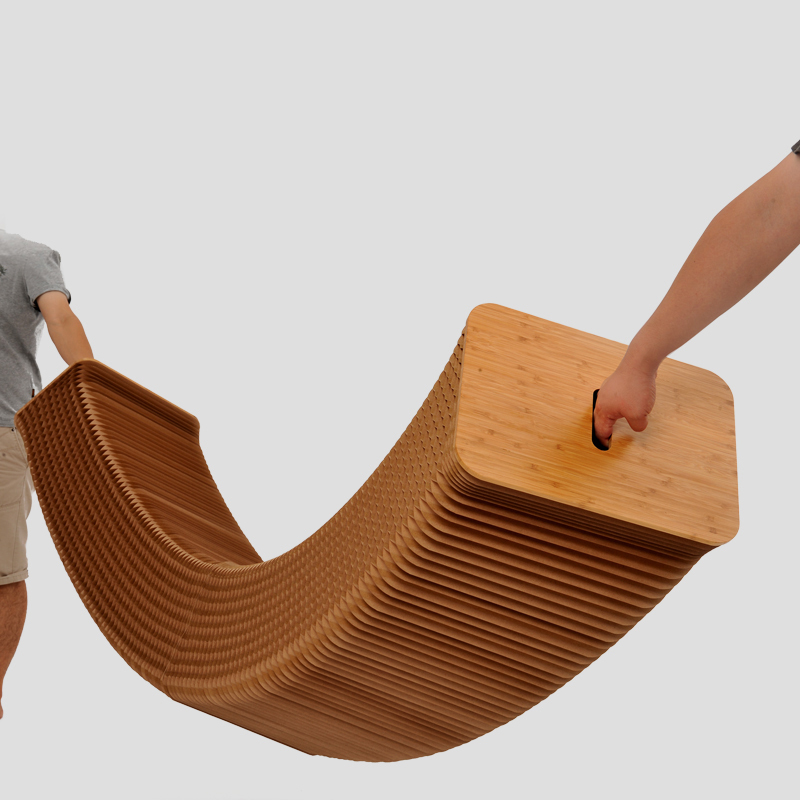 Kraft Paper Folding Stool Bench Paper Furniture Organ Shaped Chair Ideal for Home/Outdoor Decor Bench Seat Long Chair