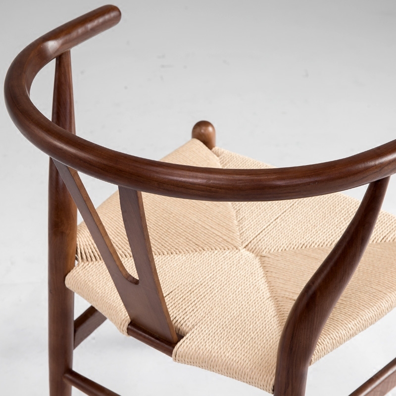 Modern Hans Wegner Wishbone Dining Chair Beech Wood Walnut/Red Brown/Natural Finish Y Chair For Cafe Furniture Wooden Armchair