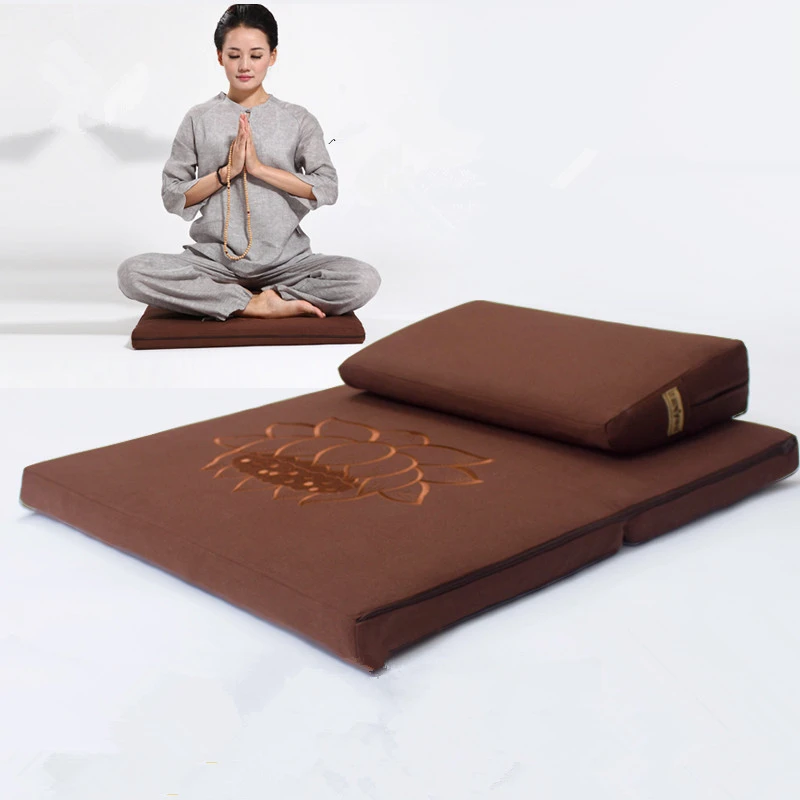 Deluxe Zafu & Zabuton 2 Piece Set - Yoga/Meditation Cushions Square 60/70/80cm Japanese Zafu Floor Cushion Lotus Meditation