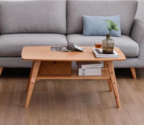 Contemporary Bamboo Table Legs Foldable Natural Finish Bamboo Furniture Small Living Room Folding Table Center Sofa Coffee Table