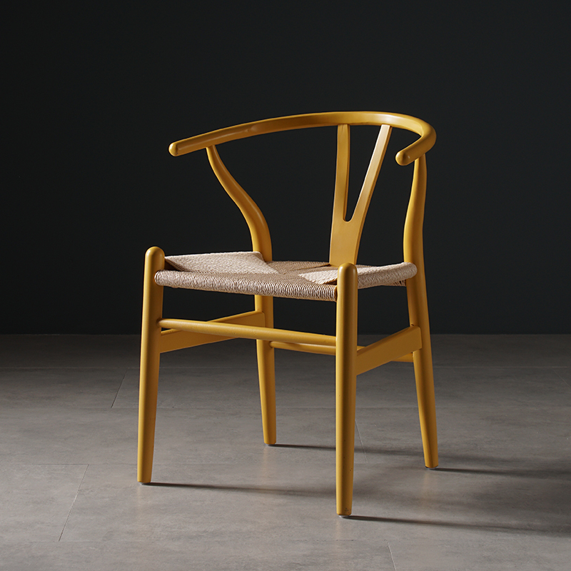 Modern Wishbone Chair Hans Wegner Y Chair Solid Beech Wood Dining Chair Furniture Luxury Accent Leisure Lazy Armchair Wooden