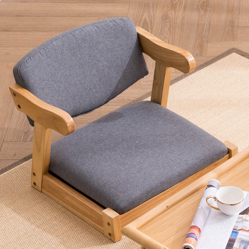 Wood Tatami Floor Zaisu Chair Japanese Legless Armchair Great for Reading Games Meditating Japan Home Living Room Furniture