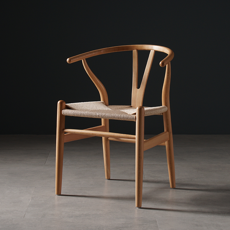 Modern Wishbone Chair Hans Wegner Y Chair Solid Beech Wood Dining Chair Furniture Luxury Accent Leisure Lazy Armchair Wooden