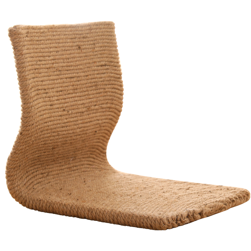 2pcs/lot Japanese Style Floor Chair Handcrafted Eco-Friendly Padded Knitted Hemp Chair with Backrest Meditation Zaisu Chair