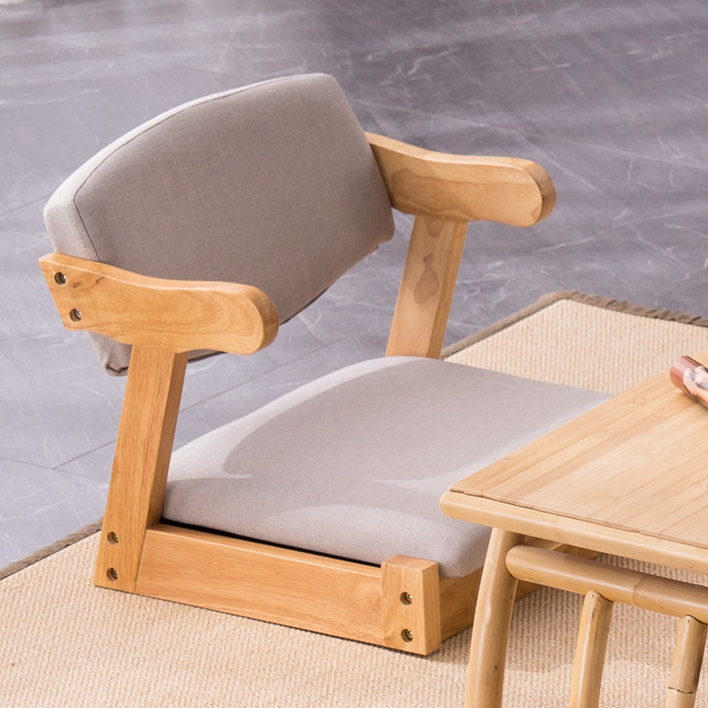Wood Tatami Floor Zaisu Chair Japanese Legless Armchair Great for Reading Games Meditating Japan Home Living Room Furniture
