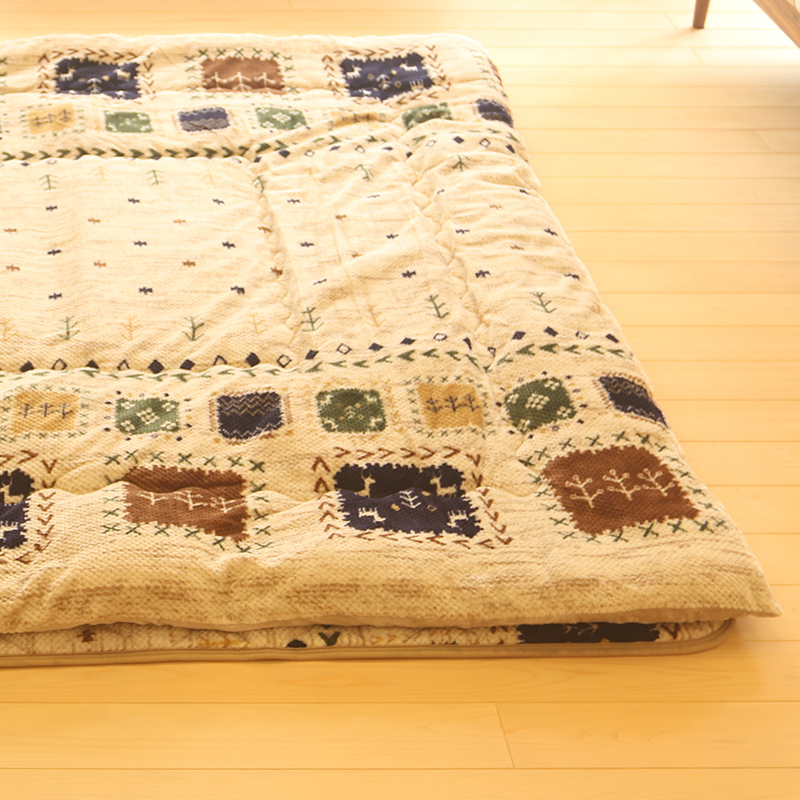 (2pcs/set) Square Kotatsu Futon Top & Bottom Set Comforter For Foot Warmer Wood Table Japanese Futon Mattress&Table Cover