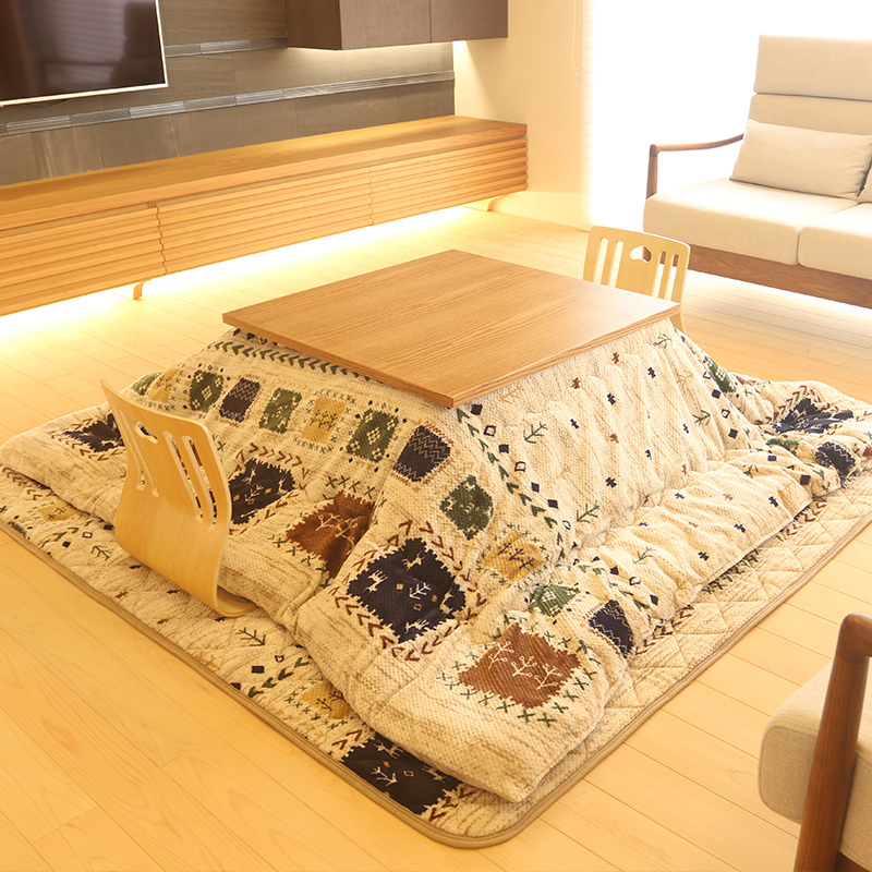 (2pcs/set) Square Kotatsu Futon Top & Bottom Set Comforter For Foot Warmer Wood Table Japanese Futon Mattress&Table Cover