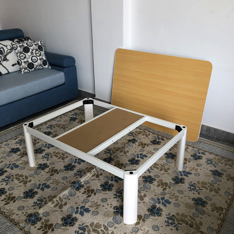 Kotatsu Japanese Table Top Reversible Natural/Yellow Rectangle 105x75cm Kotatsu Foot Warmer Heated Floor Low Tea Table No Heater