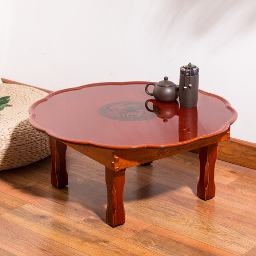 Multi Functional Folding Korean Table Round For Coffee Tea Dining Living Room Furniture Wooden Korean Tea Round Table Foldable