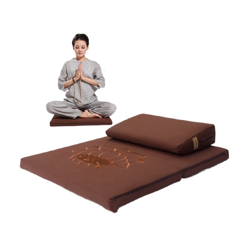 Deluxe Zafu &amp; Zabuton 2 Piece Set - Yoga/Meditation Cushions Square 60/70/80cm Japanese Zafu Floor Cushion Lotus Meditation