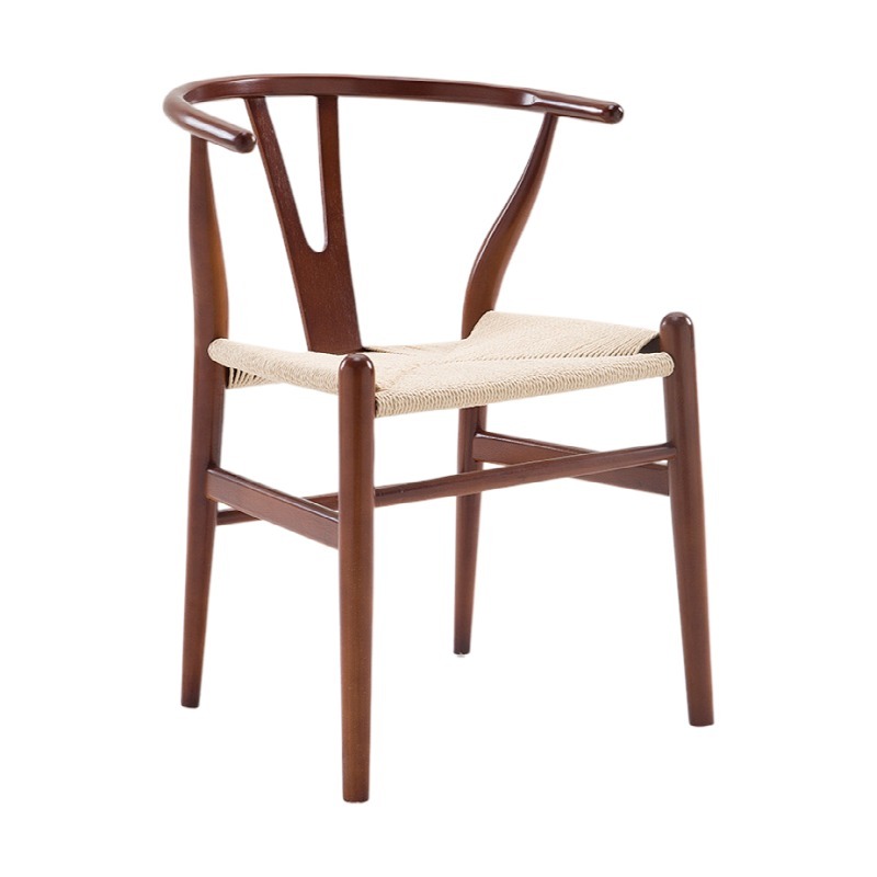Modern Hans Wegner Wishbone Dining Chair Beech Wood Walnut/Red Brown/Natural Finish Y Chair For Cafe Furniture Wooden Armchair