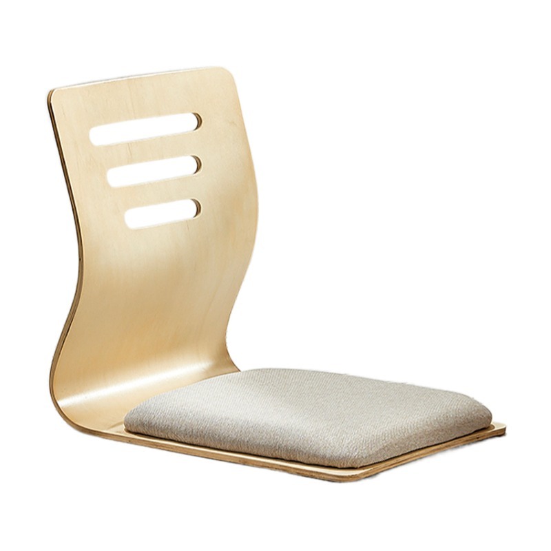 4pcs/lot 2022 New Design Japanese Legless Zaisu Chair Beige Cushion Seat Living Room Furniture Asian Tatami Floor Chair Wood