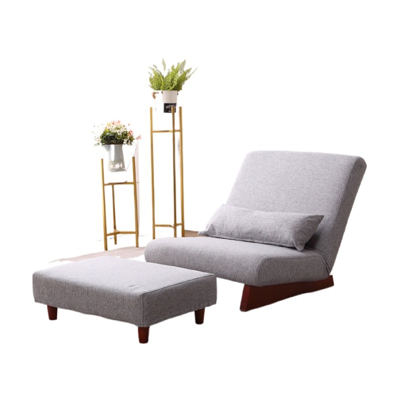 Floor Folding Single Sofa Chair With Ottoman Japanese Style Lounge Recliner Occasional Accent Chair For Living Room Furniture