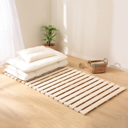 Modern Rolling Up Japanese Style Solid Wood Bed Support Slats For Tatami Bedroom Furniture Single/Queen/King Bed Frame Wooden