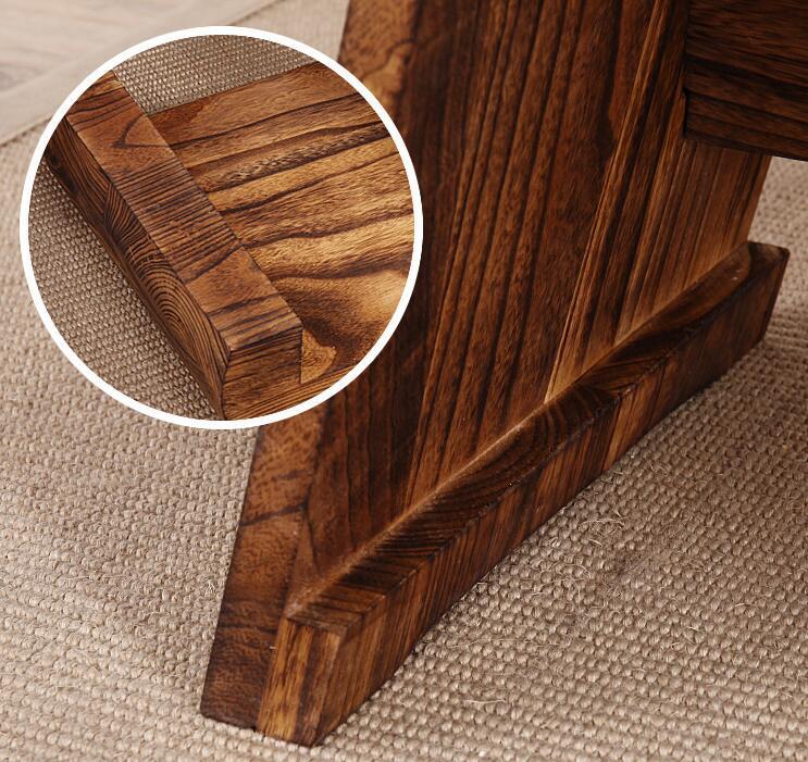 Antique Low Tea Table with A Bench for Japanese Tatami Living Room Balcony Window Platform Coffee Cocktail Table Furniture Wood