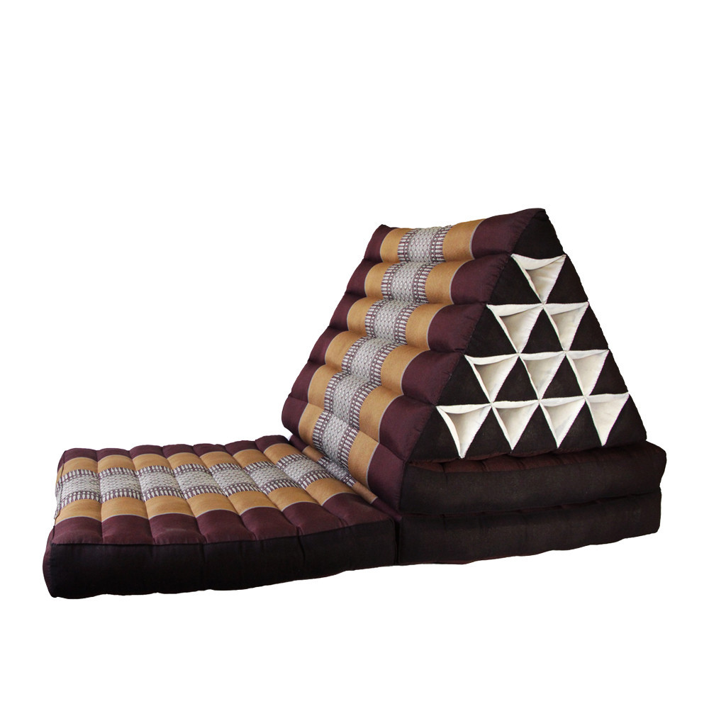 Foldout Triangle Thai Cushion 100% Kapok Filling 180x57x35cm Floor Folding Chaise Lounger Daybed Sleeper for Living Room/Outdoor