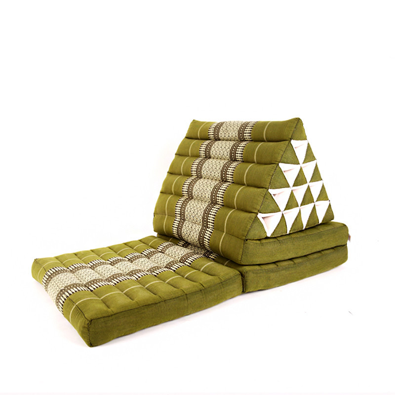 Foldout Triangle Thai Cushion 100% Kapok Filling 180x57x35cm Floor Folding Chaise Lounger Daybed Sleeper for Living Room/Outdoor