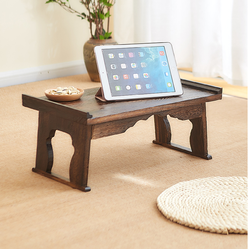 Asian Antique Furniture Japanese Floor Tea Table Folding Leg Rectangle Living Room Furniture Wooden Coffee Center Table Foldable